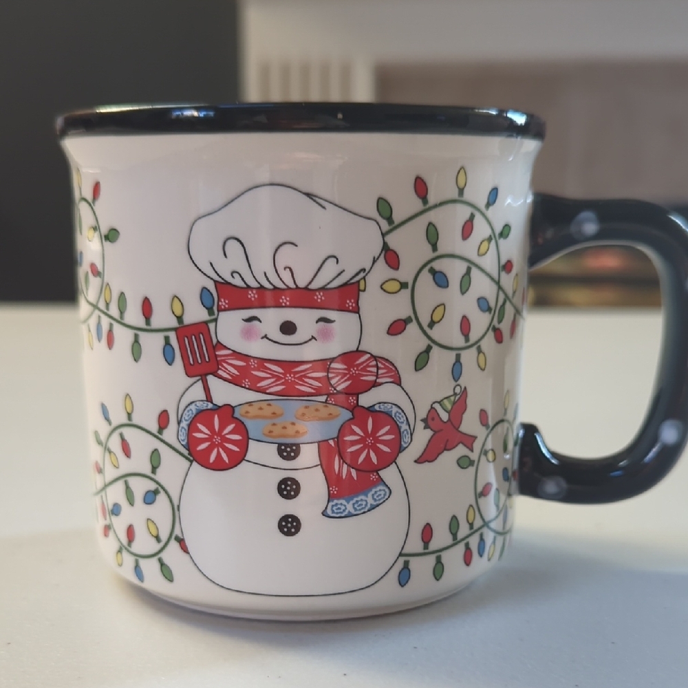 Temptations, Winter Whimsy Baking Snowman Mug. 16 Oz
